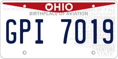 OH license plate GPI7019