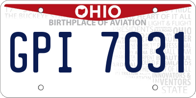 OH license plate GPI7031