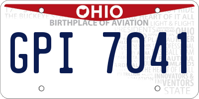OH license plate GPI7041