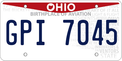 OH license plate GPI7045