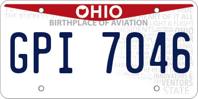 OH license plate GPI7046