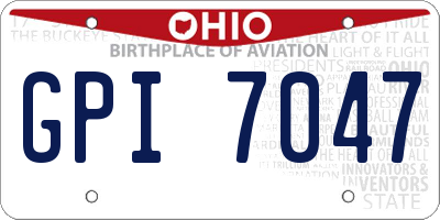 OH license plate GPI7047