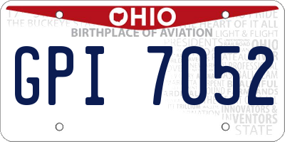 OH license plate GPI7052