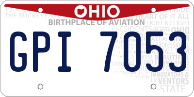 OH license plate GPI7053