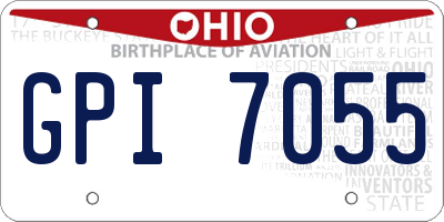 OH license plate GPI7055