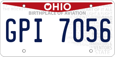 OH license plate GPI7056