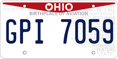 OH license plate GPI7059