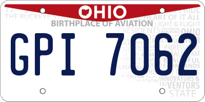 OH license plate GPI7062