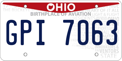 OH license plate GPI7063