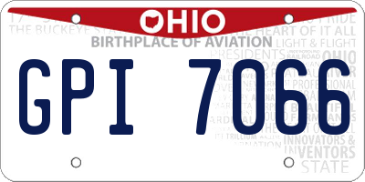 OH license plate GPI7066