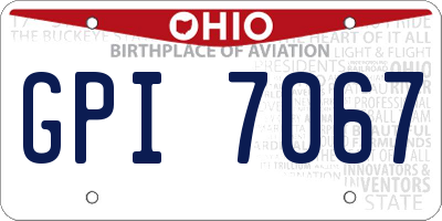 OH license plate GPI7067