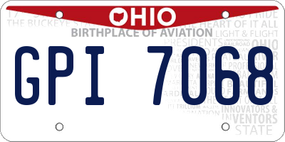 OH license plate GPI7068