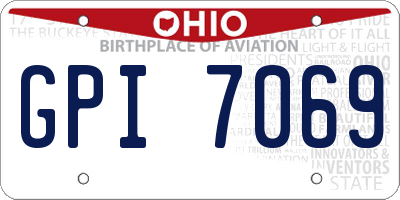 OH license plate GPI7069