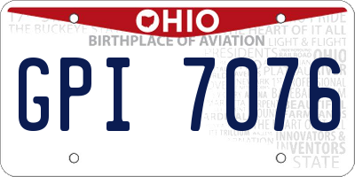 OH license plate GPI7076