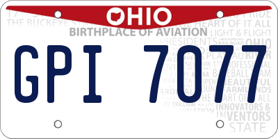 OH license plate GPI7077