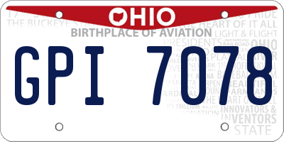 OH license plate GPI7078
