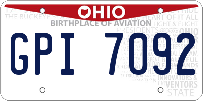 OH license plate GPI7092
