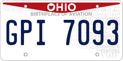 OH license plate GPI7093