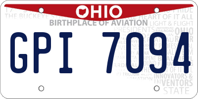 OH license plate GPI7094