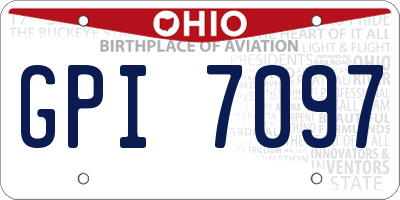 OH license plate GPI7097
