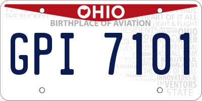 OH license plate GPI7101