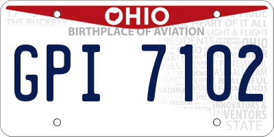OH license plate GPI7102