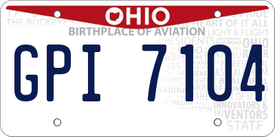 OH license plate GPI7104