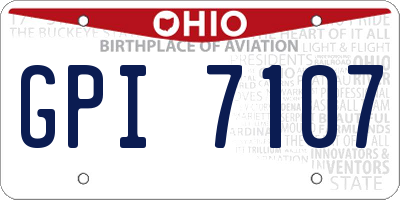 OH license plate GPI7107