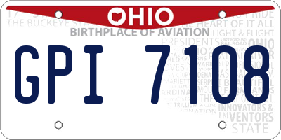 OH license plate GPI7108