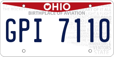 OH license plate GPI7110