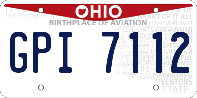 OH license plate GPI7112