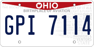 OH license plate GPI7114