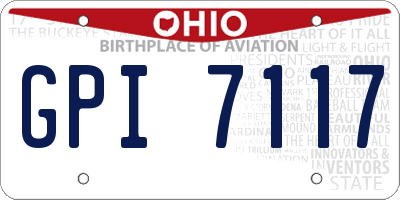 OH license plate GPI7117