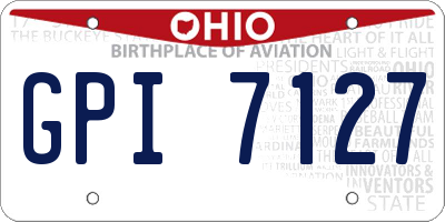OH license plate GPI7127