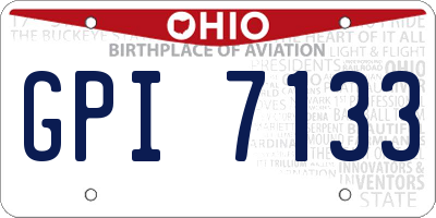 OH license plate GPI7133