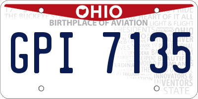 OH license plate GPI7135
