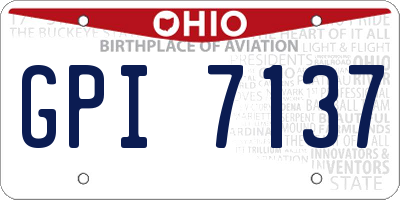 OH license plate GPI7137