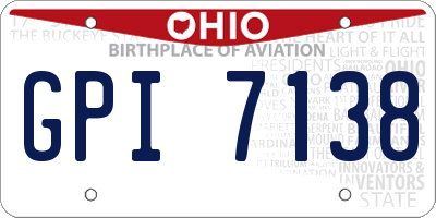 OH license plate GPI7138
