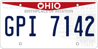 OH license plate GPI7142