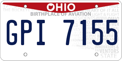 OH license plate GPI7155