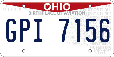 OH license plate GPI7156