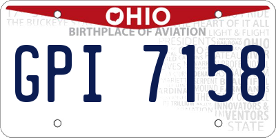 OH license plate GPI7158