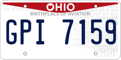 OH license plate GPI7159