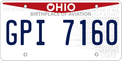 OH license plate GPI7160