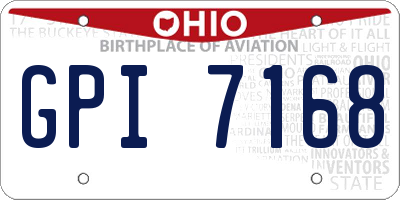 OH license plate GPI7168