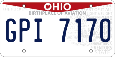 OH license plate GPI7170