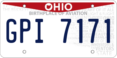 OH license plate GPI7171