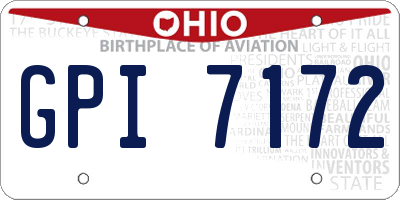 OH license plate GPI7172