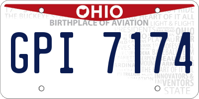 OH license plate GPI7174