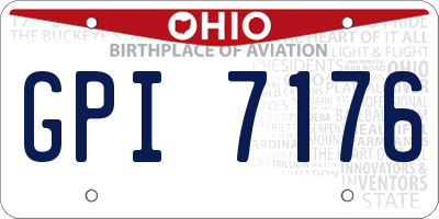 OH license plate GPI7176